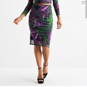 Bold Elements Womens Pencil Skirt Bird Paradise NWT Size M‎